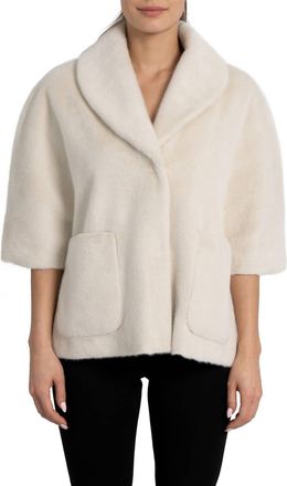 Love Token Peggy Faux Fur Topper In Ice