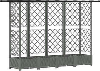 vidaXL Cama Elevada Con Trellis Y Techo Gris Claro 202,5 X 40 X 121 Cm Vidaxl