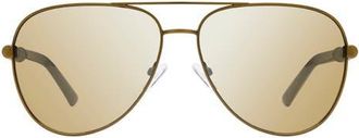 Kurt Geiger 63mm Oversize Pilot Sunglasses in Brass/Gold Mirror at Nordstrom