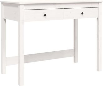 vidaXL Vidaxl - Escritorio Con Cajones Madera Maciza De Pino Blanco 100x50x78cm