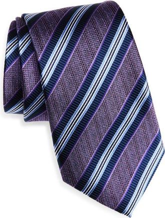 Nordstrom Stripe Silk Tie in Purple at Nordstrom