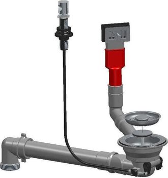 Lira Desag&uuml;e Autom&aacute;tico De Fregadero, Cromado, Con Rebosadero Rectangular Y Pulsador