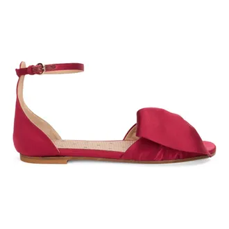Red Valentino Flat Sandals, female, Red, Size: 8 US Elegant Strap Sandal