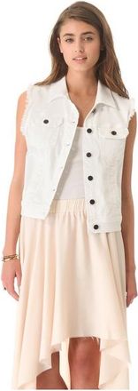 AG - Adriano Goldschmied Adriano Goldschmied White Denim Vest Size S