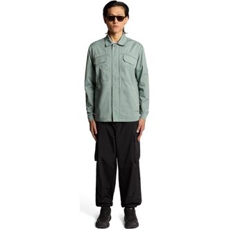 Lyle & Scott Long Sleeve Multi Pocket Overshirt in Cold Mint at Nordstrom, Size Xx-Large