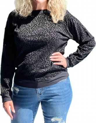 Greek Archaic Kori Low Key Top In Black Leopard