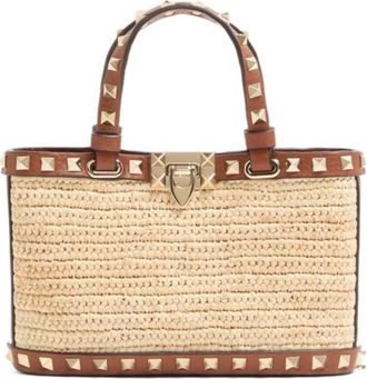 Valentino Garavani Natural Rockstud Mini Tote