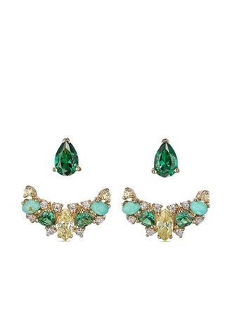 Anabela Chan Orecchini Twinkle Ear-Jacket in oro giallo 18kt - Verde