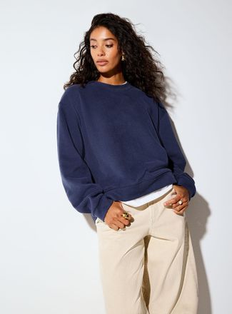 Icone Womens Soft brushed finish loose-fit layered-effect sweatshirt