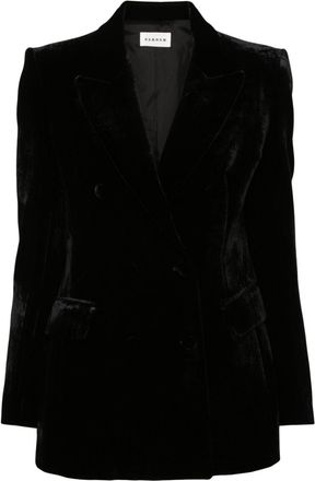 P.A.R.O.S.H. velvet double-breasted blazer - women - Silk/Viscose/Acetate/Viscose - L - Black