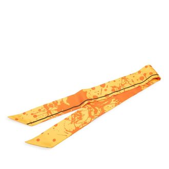 Herm&egrave;s Pre-owned Hermes Paint Splatter Twilly Silk Scarf Ladies AACRPGNWPFEGRECY