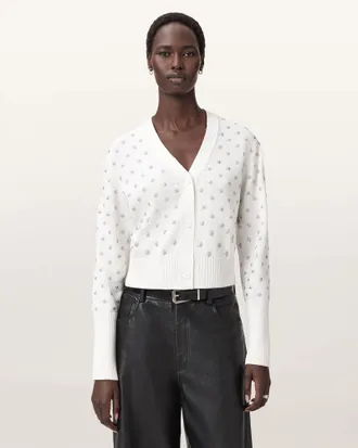 AllSaints Mazzy Cropped Embellished Cardigan