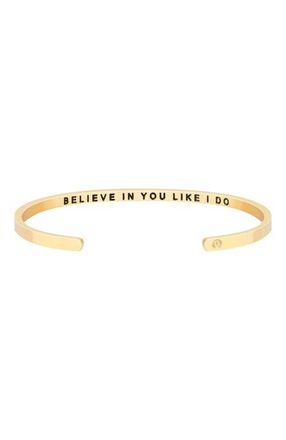Mantra Believe In You Like I Do (within) bracelet in Yellow Gold at Nordstrom