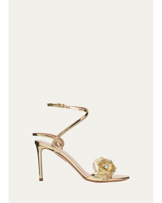 Aquazzura 85mm Flora Mystica Metallic Sandals