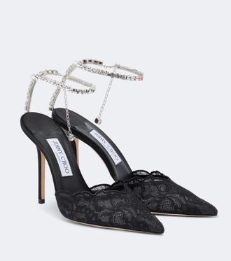 Jimmy Choo London Saeda embellished lace pumps