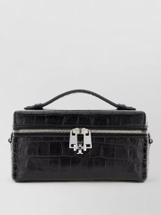 Tory Burch leather crocodile-effect clutch bag