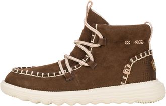 HeyDude Womens Reyes Suede Boot Shoes, Espresso, 5 UK