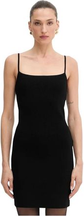 Michael Kors Stretch Knit Cami Jurk - Dames - Kleedjes - Zwart - XL - Polyester - Kleedjes