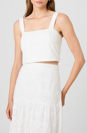 French Connection Svea Eyelet Crop Tank in Summer White at Nordstrom, Size X-Large
