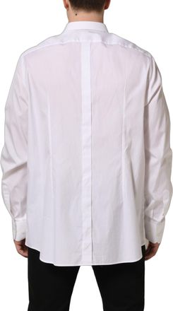 Dolce & Gabbana White Cotton Long Sleeves Men Dress Shirt