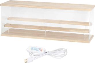 OEM Vitrina Acr&iacute;lica De 3 Niveles Para Figuras, Cajas De Exhibici&oacute;n Transparentes Para Coleccionables, Figuras, Maquetas Y Almacenamiento Dom&eacute;stico (con I