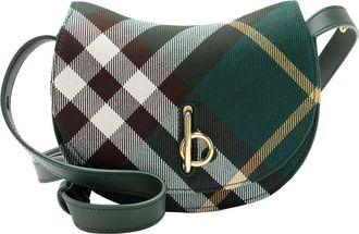 Burberry Green Canvas Mini Check Jacquard Rocking Horse Mini Shoulder Bag (Authentic Pre-Loved)