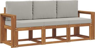 vidaXL Conjunto De Sof&aacute;s De Exterior 3 Uds. Gris Natural Y Claro Vidaxl