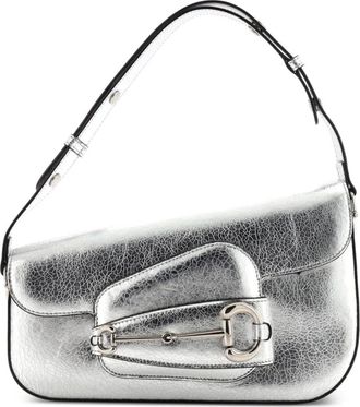 Gucci Horsebit 1955 Asymmetric Leather Small shoulder bag - Groen