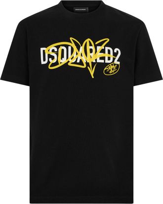 Dsquared2 Contrasting Graphic Logo Cotton T-Shirt