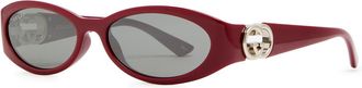 Gucci Eyewear Oval-frame Womens Designer Sunglasses - Red - One Size