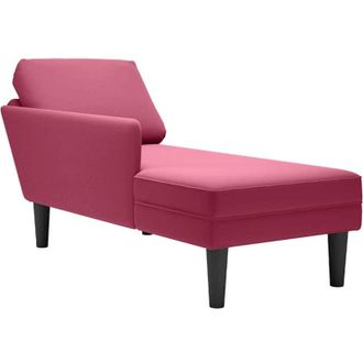 vidaXL Vidaxl - Tumbona Con Almohada Y Reposabrazo Derecho Terciopelo Rojo Vino