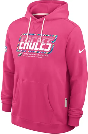 Nike Philadelphia Eagles Crucial Catch Sideline Standard Issue Nike Mens Dri-FIT NFL Pullover Hoodie in Pink | 03AZ68XZUR-F9R