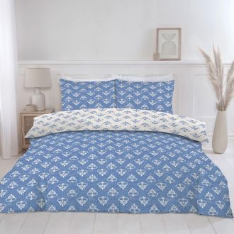 Lewis's Elara Duvet Set - Bue - Double | TJ Hughes Blue