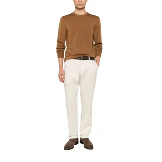 Canali Truien & Vesten, Heren, Bruin, 2Xl, Wol, Gebreide trui met ronde hals
