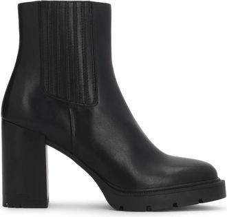 Kazar Leren Blokhak Laarsjes - Dames - Laarzen met Hak - Zwart - 36 EU - Leer - Schoenen