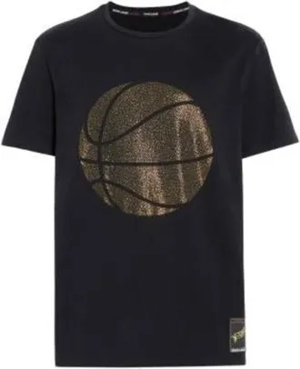 Roberto Cavalli Hotfix Crystal-Embellished Basketball T-Shirt, Size X-Large