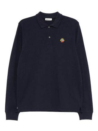 Bally logo-embroidered polo shirt - men - Cotton - M - Blue