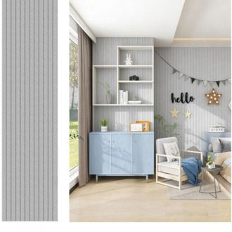 Trade Shop TrAdE Shop Traesio - Pannello Decorativo 3d Grigio 600x2400 Mm Rivestimento Parete Doghe Moderne