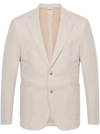 Manuel Ritz honeycomb single-breasted blazer - Neutrals