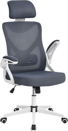 Yaheetech Yaheetech - Silla De Oficina Ergonomica Silla Reposabrazo Ajustable Silla Oficina Trabajo Con Reposacabeza Silla Giratoria Blanco Negro