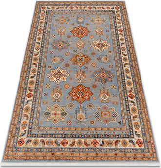 RugsX Rugsx - Alfombra Keshan Franjas, Marco Oriental 7683/53544 Beige / Azul Multicolour 200x290 Cm