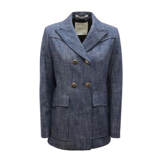 Emma & Gaia Blazers, female, Blue, Size: S N6714 Giacca Doppiopetto Wo Jacket