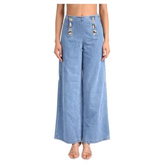 Simona Corsellini Wide Jeans, female, Blue, Size: XS Wide Jeans