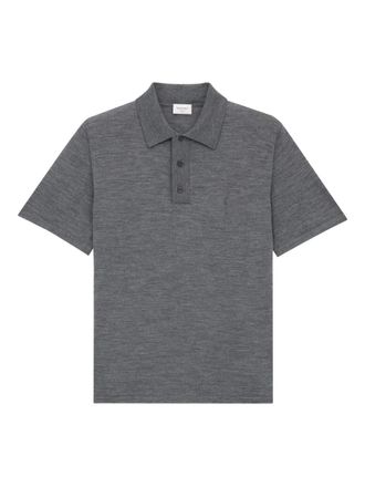 Saint Laurent Cassandre short-sleeve polo shirt - men - Wool - M - Grey