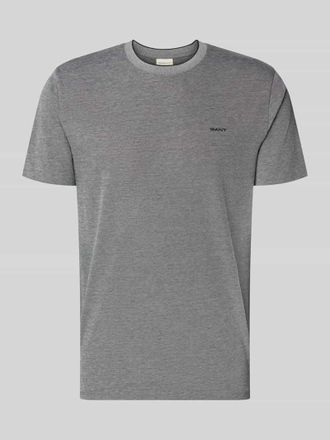 GANT T-Shirt mit Rundhalsausschnitt und Label-Stitching in Mittelgrau, Gr&ouml;&szlig;e 3XL
