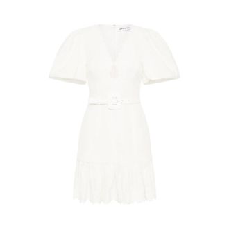 Rebecca Vallance Kahlia Mini Jurk - Dames - Korte kleedjes - Wit - 2XS - Katoen - Kleedjes