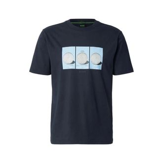 HUGO BOSS Hugo, T-Shirts, male, Blue, Size: 2XL T-shirt Boss