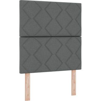 vidaXL Headboard with led Strip Lights Adjustable Grey 80 cm Fabric Vidaxl