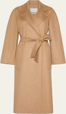 Max Mara Wool Belted Long Wrap Coat
