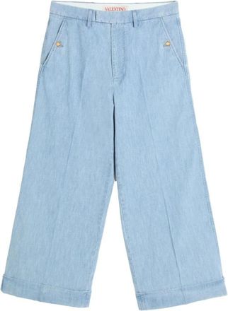Valentino Garavani Wijde Denim Broek - Heren - Wijde Broeken - Blauw - M - Denim - Broeken
